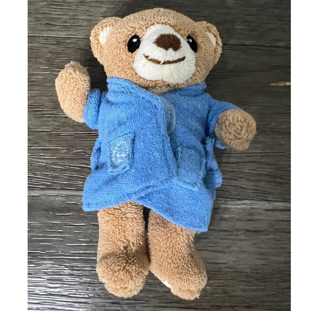 Sheraton Hotel Little Teddy Bear in Blue Robe Bath Time Bears Plush 9 inch